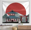 Dessin animé japonais tapisserie paysage tenture murale décor sakura tapisseries tissu imprimé polyester tapiz maison décoration de la maison