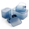 Plastic blue Makeup Organizer Dull polish Jewelry Box Cosmetic Organizer Makeup Box Lipstick Storage for Bathroom Table