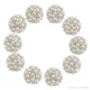 2,5 cm große, versilberte, cremefarbene Perle und Strass-Kristall-Diamant, kleine Brosche als Hochzeitsstrauß-Accessoire