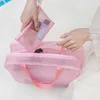 두꺼운 세면 도구 주최자 가방 목욕 여성용 화장품 가방 파우치 수영복 투명한 PVC 여행 비치 가방
