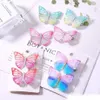 2 pièces/ensemble filles papillon pince à cheveux coloré rêve 3D papillon Barrettes enfants arc coiffure enfants mignon concepteur pinces à cheveux