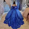 Królewska Niebieska Księżniczka Quinceanera Sukienki 2020 Koronka Aplikacja Kościa Sweetheart Laceup Corset Back 16 Sukienki PROM SUKIENKA M1187180141