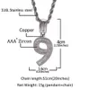 Personalized New Fashion 18k Gold Bling Cubic Zirconia Digital Numbers Pendant Necklace Custom Sports Number Diy Jewelry for Men Women Collar