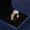 Gold Copper Romantic Diamond Ring Luxury Designer Jewelry Lady Women Love Par Rings Engagement Gift95609765909449