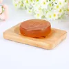 100PCS Natural Bamboo Wooden Soap Dish Wooden Soap Tray Holder Storage Soap Rack Plate Box Container for Bath Shower Bathroom LX8890