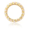 ip Hop CZ Ring Gold Silver Color Iced Out Bling Zircon Copper Material Punk Rings Fashion Party Jewelry