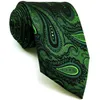 U30 Paisley Floral Dark Green Black Mens Neckties Ties 100% Silk Extra Long Jacquard Woven Brand New