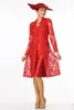 Red Mother of the Bride Dresses with Long Sleeves Lace Jacket Plus Size Evening Gowns Cheap Wedding Guest Formal Dress2858