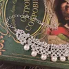 Cristal blanc perle couronne boucles d'oreilles collier ensembles de bijoux bijoux de mariage de mariée élégant mode cubique zircone diamant bijoux1646682