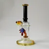 Pipes à eau en verre ambre bleu bong avec bol pommeau de douche percolateur percolateur épais plates-formes pétrolières 14mm joint femelle CS1223