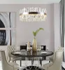 Luxo Rodada Design Modern Crystal Chandeliers Iluminação Lâmpadas Pingente Luzes Sala de Luz Chrome LED Llfa