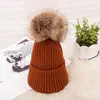 Winter Warm Faux Fur Ball Caps for Women Lady Girls Pom Poms Hats Female Knitted Beanies Thick Cap Gift8491205