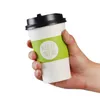 Disposable Cup Sleeve voor wegwerpbekers Wit kartonnen papieren koffie thee sap mouwen verstelbare maat aangepast