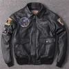 New York City USA CVA-59 Flugbomberjacken Fluganzug Rindsleder schwarze Echtlederjacke