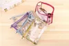 Clear Waterproof Makeup Bags Cosmetic Pouch PVC Vinyl Zippered Wash Bag for Vacation Bathroom Transparent Travel Organizing Storage Bag