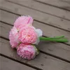 5 teste simulazione peonia fiori legati a mano peonia reale europea sposa bouquet da sposa all'ingrosso decorazione domestica fiore di seta peonia