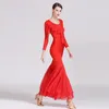 3 kolory czerwone ubrania tańca balowa standardowa sukienka balowa Kobiety czarny flamenco sukienka taniec noszenie rumba kostium foxtrrot taniec Dres2783484