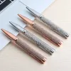 Ballpoint Pens 1PCS Writing Pen Diamonds Metal Material Beautiful 0.7mm Student Stationery For Gift Custom1