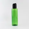 Bottiglia di shampoo in plastica vuota da 120 ml x 40 pezzi con tappo superiore a disco nero trasparente bianco Bottiglia in PET colorata di alta qualità di piccole dimensioni
