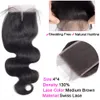 9A Bounchles de cheveux brésiliens avec fermeture en dentelle Peruvian Indian Malaysian Virgin Hair 3 PCS Body Wave avec fermeture en dentelle3157794