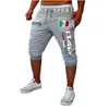 Shorts masculinos 2021 verão homens magros casual impresso bermudas bandeira curta digital homens homme