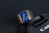 High Quality Stainless steel Crystal Dark Blue Enamel Lodge Masonic regalia signet rings jewel Freemason Fraternity men masonic item gifts