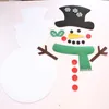 Bonhomme de neige de Noël bricolage Felt Décorations de Noël Cadeaux Nouvel An Porte Tenture Décoration de Noël Enfants Manuel Accessoires Epacket gratuit