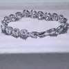 3 Style Victoria luksusowa biżuteria Shinning 925 Sterling Silver pełna księżniczka Cut biały topaz CZ diament rumunia bransoletka ślubna dla kobiet