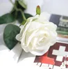 Fleurs artificielles Bouquet de roses fleurs en soie roses à tige unique pour les décorations de fête de mariage