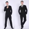 Black/Navy Blue Groom Tuxedos Double-Breasted Groomsmen Wedding Tuxedos Fashion Men Formal Business Blazer Jacket Suit(Jacket+Pants+Tie)1295