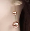 Nuevos pendientes largos de perlas de doble cara europeos y americanos, pendientes de perlas con gancho en forma de U, moda clásica, elegancia exquisita