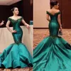 2023 Nya Emerald Green Elegant Off Shoulders Mermaid Prom Dresses Lace Appliques Pärlade backless Evening Party Gowns 1075