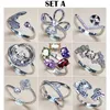72 Styles S925 Silver Rings Settings Pearl Ring for Women Girl Adjustable Wedding Ring DIY Gem Ring Accessories Present