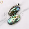 Perlmutt-Anhänger, zwei Abalone-Muscheln, organischer Cabochon, Boho-Chic, natürlicher Muschelschmuck, 5 Stück