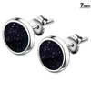 Boucles d'oreilles de goujon en zircon noir de 7 mm carrés pour hommes bijoux de mode vintage section rhombique mâle