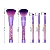 New Makeup 5 Diamond Makeup Brushes Acrylic Transparent Handle Crystal Diamond 5 Makeup Brush Set Beauty Tools