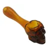 Paladin886 Y068 Colorful Smoking Pipes About 4 Inches Length Tobacco Skull Spoon Glass Pipe Side Air Hole Smooth Airflow