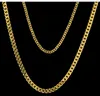 Männer Frauen Vergoldete Hip Hop Halskette 316L Titan Kuba Gliederkette 3mm 5mm Gold Silber Kubanische Seil Kette Halskette Modeschmuck Whosales