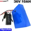 무료 배송 Bafang 500W 모터 36V 10AH 전기 자전거 배터리 + 2A 충전기에 대한 도매 10pcs / Lot 36V 전자 자전거 리튬 배터리