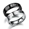 black stainless steel couples rings