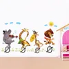 YEDUO Wall Stickers Animal Cycling Cute Cartoon Children Room Decoration