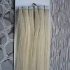 Peruviaanse Virgin Hair Tape Hair 100g Tape in Human Hair Extensions Rechte Remy op Adhesive Invisible PU-inslagverlenging