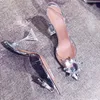 Горячие продажи- сандалии с носками Xia 2019 новое слово с водой алмаз сексуальный Баотоу каблуков