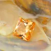 single square gem 8mm loose orange cubic zircon is vacuum-packed in an oyster