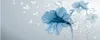 Пользовательские обои 3D Fantasy Blue цветы белая бабочка гостиная спальня фон стены украшения росписью обои