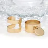 RSCVONM 2 sztuk / partia Boho Gold Color Pierścień Zestaw Dla Kobiet Hollow Out Round Coin Knuckle Midi Pierścionki Biżuteria Bague Homme Pierścienie