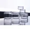 20pcs Plastic Cream Jar Cosmetic Pots Container Refillable Clear Daily Use Eyeshadow Storage Box for Glitters 3g 5g 10g 15g 20g