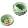 Seramik Taşınabilir Çay Seti Altın Balık Seyahat 1 Pot 1 Sub Tea Tureen Porselen Gaiwan Porselen Çömlekçilik