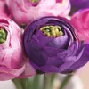 9pcs / 꽃다발 인공 실크 꽃 Ranunculus 진짜 터치 실크 꽃 시뮬레이션 꽃 결혼식 홈 테이블 장식 가짜 꽃