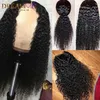 Kinky Curly 360 Lace Frontal Brazilian Wig For black Women loose curly glueless synthetic lace front wig with baby hair blenched knots